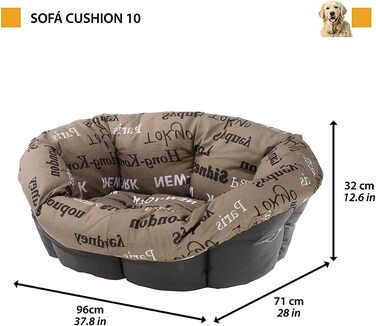 Килимок для собак та котів Ferplast SOFA 'CUSHION' - м'яке ліжко для домашніх тварин, сірий, 85 x 62 x 28,5 см