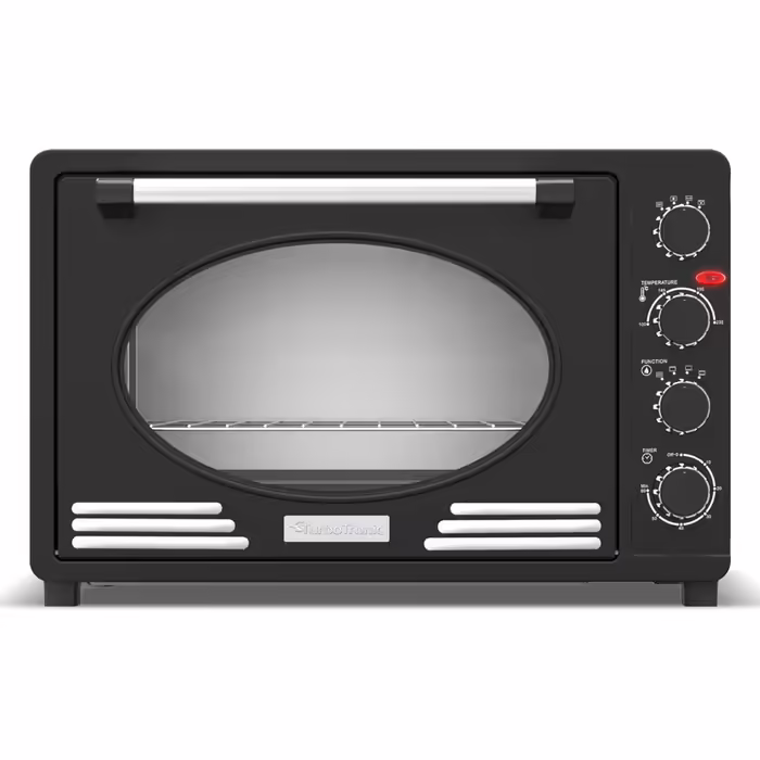 Turbotronic Retro Mini Oven with Convection 45L black, red, blue, beige 2000W, Mini Oven, Pizza Oven, Grill