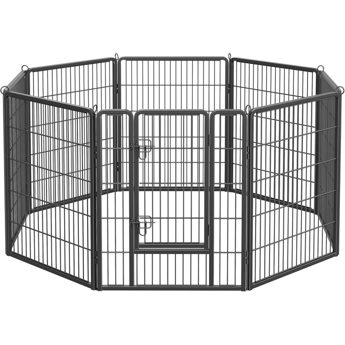 Вольєр для тварин Feandrea Freilaufgege, XXL (77 x 100 см), чорний, з 8 панелей, DIY, для дому та вулиці