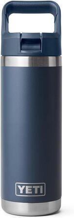 YETI Rambler C Straw Bottle, Stainless Steel Vacuum Insulated Bottle with Straw Cap, 18 oz (532 ml) (Navy)