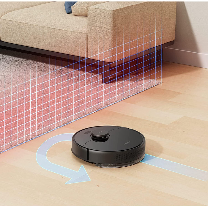 Робот-пилосос Dreame D9 Max з лазерною навігацією, 4000Pa, функція вологого прибирання, 150 хв роботи, сумісність з App/Alexa, розпізнавання килима, чорний