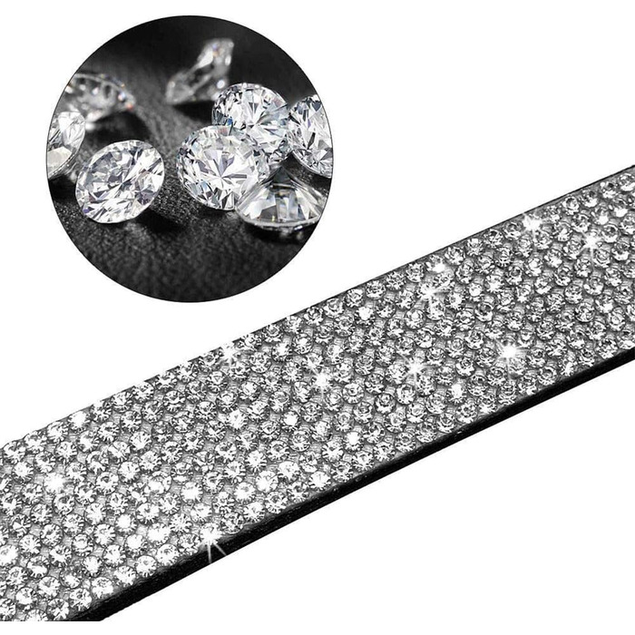 Набір для собак та котів: блискучий нашийник та поводок зі стразами, чорний. Нашийник, шлейка, поводок для собак та котів.