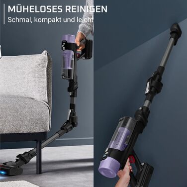 Акумуляторний вертикальний пилосос Rowenta X-Force Flex 9.60 Complete RH2099WO (Lavender) з LED-підсвіткою та повним набором насадок, 100 AW