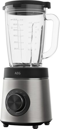 Блендер AEG TB6-1-6ST: 1400W, 1.75л, 6 швидкостей, подрібнення льоду, функція імпульсу, скляна колба, нержавіюча сталь, сірий граніт