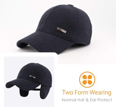 Зимова шапка-кепка Gisdanchz 22-23 з відворотом для вух та металевою застібкою (SW, Marine)