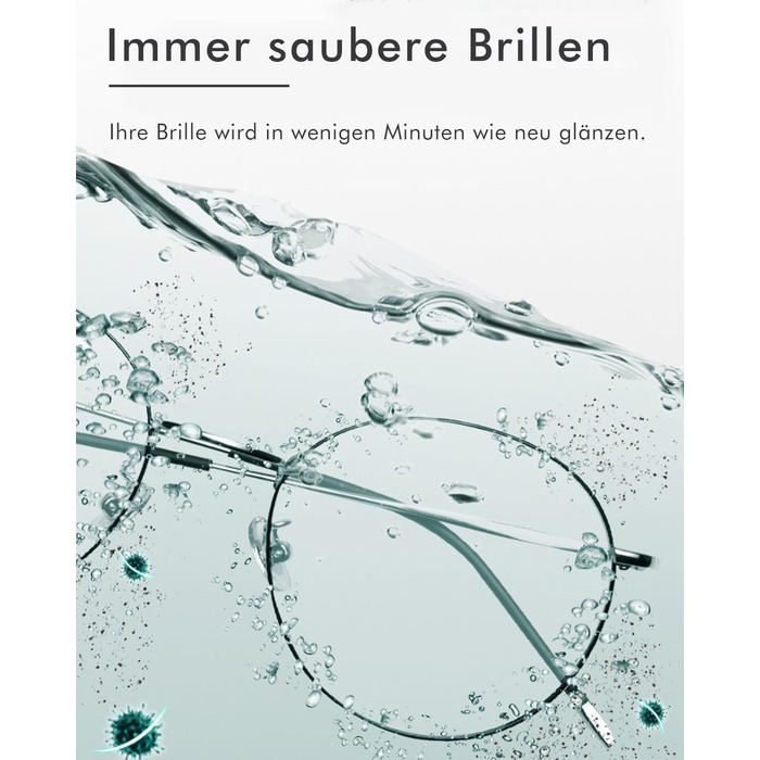 Ультразвуковий очищувач для окулярів та прикрас (срібне покриття) | Очищувач окулярів | Очищувач прикрас | Чорний