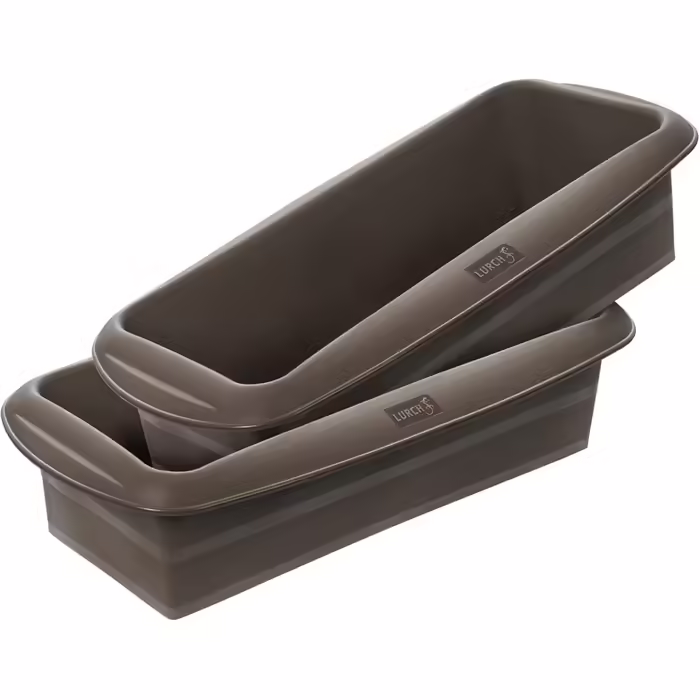Lurch 585000 FlexiForm Loaf Pan Set of 2 / 2 Loaf Pans made of 100% BPA-free Platinum Silicone, 25 x 9 cm, Brown