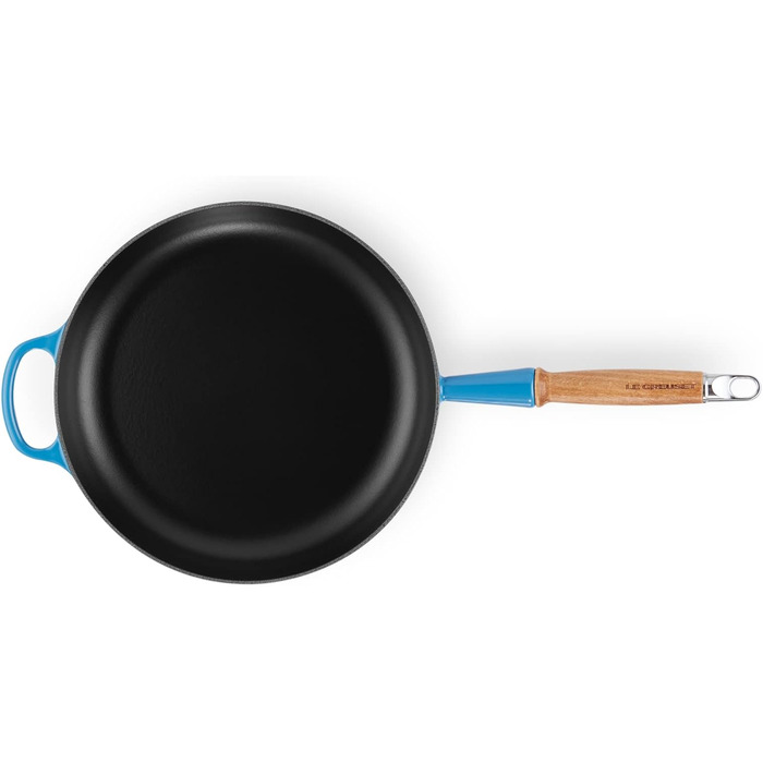 Сковорода Le Creuset Signature чавунна з дерев'яним ручками (Azure, 28 см)