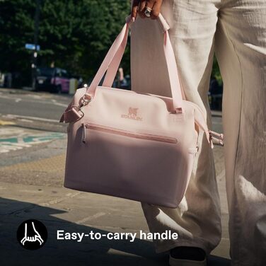 Термосумка Stanley 1913 All-Day Julienne Maxi 7.0L Rose Quartz - 100% перероблений поліестер, ручка для перенесення, сітчасті кишені