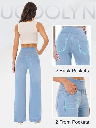 Джинси жіночі Baggy Daen широкого крою, висока талія, прямі, темно-сині, inseam 31 (M Petite) / світло-сині, inseam 29