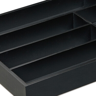 Relaxdays Black Cutlery Box with 6 Compartments
