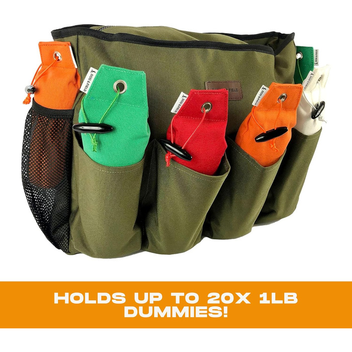 Сумка для дресирування собак Dog & Field Maxxi Schnullertasche - містка, з регульованим ременем, для гончих собак, аксесуари для полювання, 50 x 35 x 10 см, оливковий колір