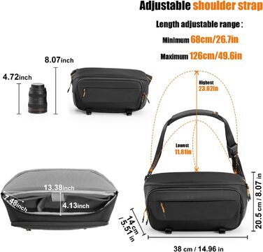 Чохол для камери Cwatcun: водостійкий, з кріпленням для штатива, для фотографів, чорний