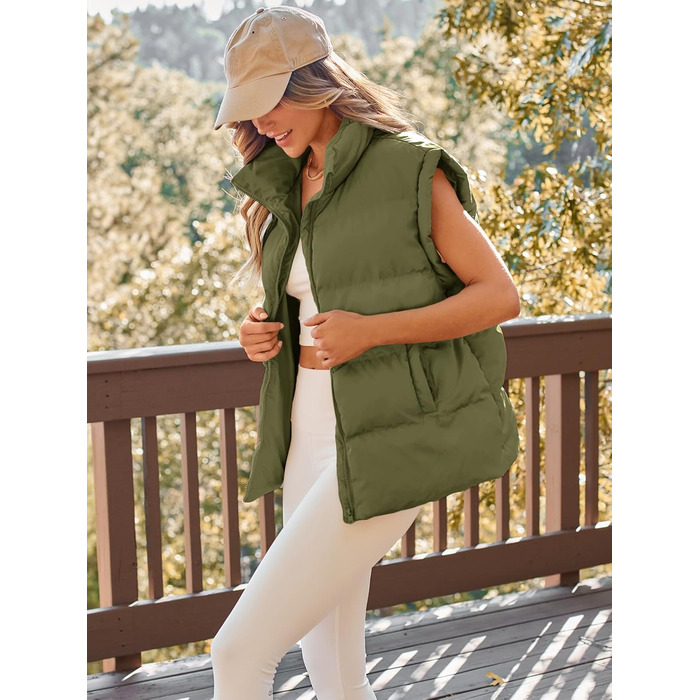 Жіноча пухова куртка AUTOMET, стильна осіння та зимова куртка, пуховий костюм, трендові куртки з рукавами, верхній одяг, зимовий одяг (XL, Зелений (Хакі))