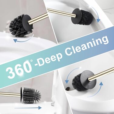 Настінна щітка для туалету DAZI з кріпленням без свердління, нержавіюча сталь, сучасний дизайн, знімний внутрішній стаканчик, золотий колір