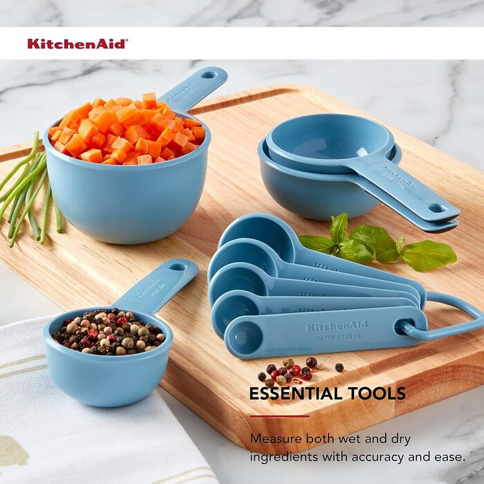 Набір мірних стаканів KitchenAid, 9 предметів, синій оксамит, для кухні