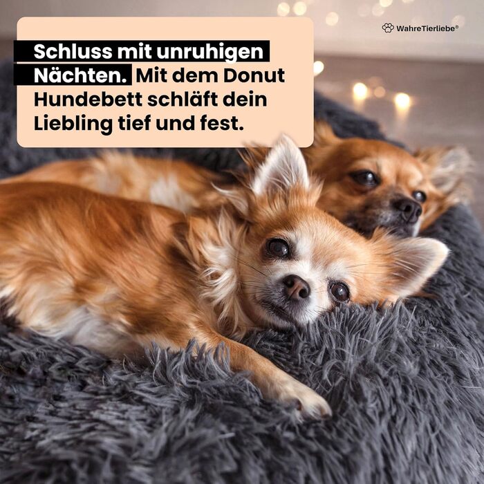 Кругле ліжко для собак Donut - Оригінал - Миється [L, 100см, сірий] М'яке ліжко для собак, корзина для собак, ліжко з плюшу для великих, середніх та маленьких собак. Сірий колір, розмір L - 100см