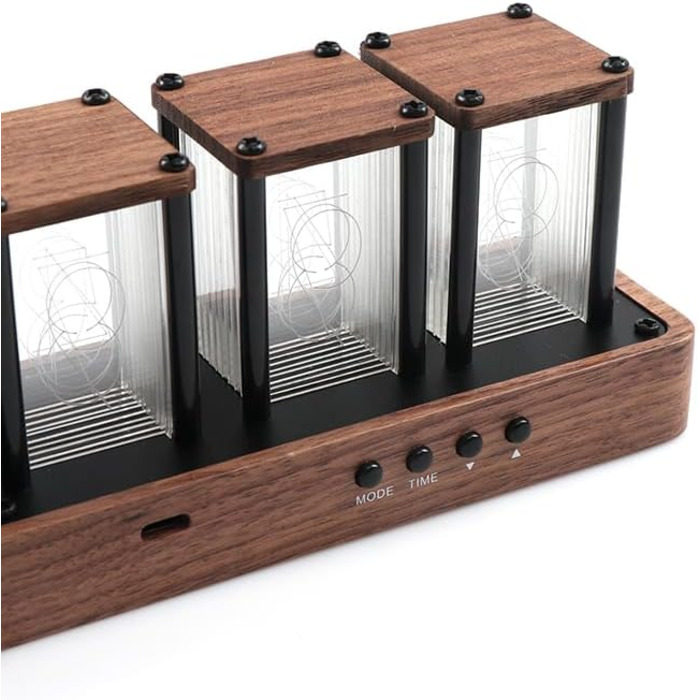 LED-годинник ClocTeck у стилі Nixie, цифровий ретро-годинник з Wi-Fi, будильник, 12/24 год, готовий до використання, подарунок