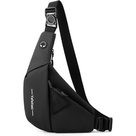 Чоловіча нагрудна сумка VARLIVOO Brusttasche - чорний рюкзак-слінг для спорту, подорожей та активного відпочинку