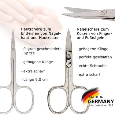 Набір манікюру 5-ти предметний 'Anzio III' від DREI SCHWERTER - Німецька якість | Елегантний чорний футляр з натуральної шкіри | В комплекті: ножиці для нігтів, ножиці для кутикули, пінцет, алмазна пилка для нігтів, засіб для очищення нігтів