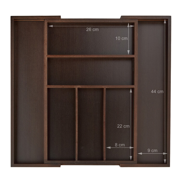 Relaxdays Cutlery Insert Bamboo Dark Brown