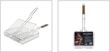 Grillroste I LOVE BBQ для гриля та смокера: регульований, 31x23 см, хром сталь