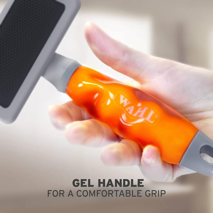 Видалення ворсу Wahl - професійна щітка для грумінгу собак та котів з гелевою ручкою, оранжевого кольору