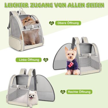 Рюкзак для тварин Allsopets: дихаючий, для котів та собак, маленьких порід, для подорожей та активного відпочинку (кремовий жовтий)