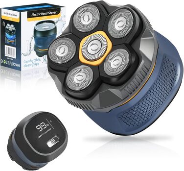 Електричний гострою машинка для гоління голови чоловіча Glatzen Rasierer з 6 рухомими лезами, Skull Shaver, миється