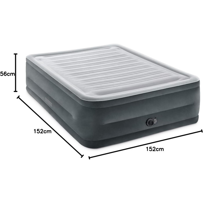 Надувний матрац Intex Queen Comfort-Plush Fiber-Tech RP 152x203x56 см (64418ND) - двоспальний, флокований