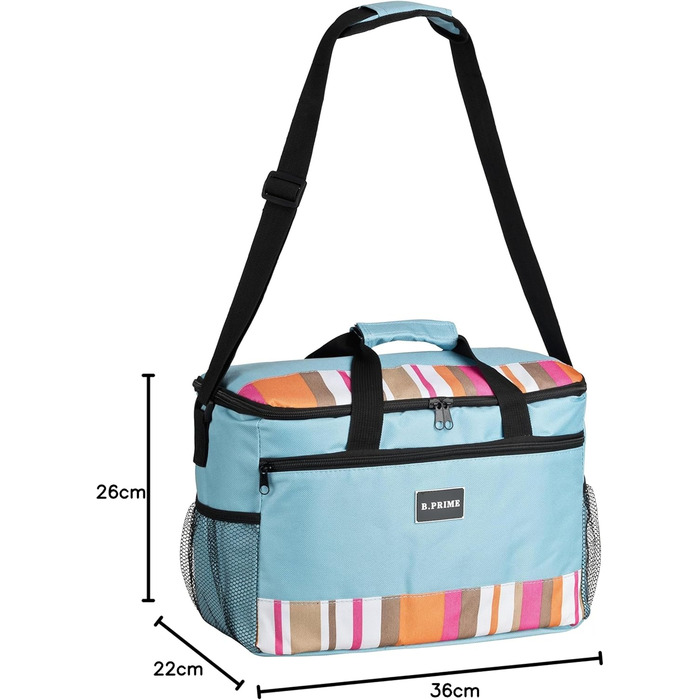 Термосумка B.PRIME 20L Classic: 36x26x22 см, блакитна | Для пікніка, кемпінгу, подорожей та покупок