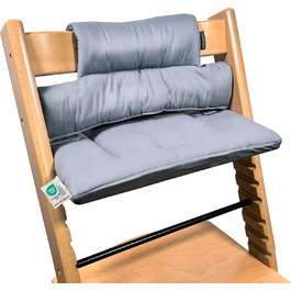 Подушка для стільчика Stokke Tripp Trapp LaLoona, 2 шт., бавовна, OEKO-TEX, гіпоалергенна, сіра, машинне прання