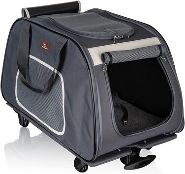 Транспортна сумка-тролей для собак Knuffelwuff, складна, на колесах, S, 56x35x33 см