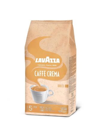 Кава в зернах Lavazza Caffè Crema Dolce, суміш арабіки та робусти для еспресомашин, середній обсмал, інтенсивність 5/10, 1 кг (набір 2 шт)