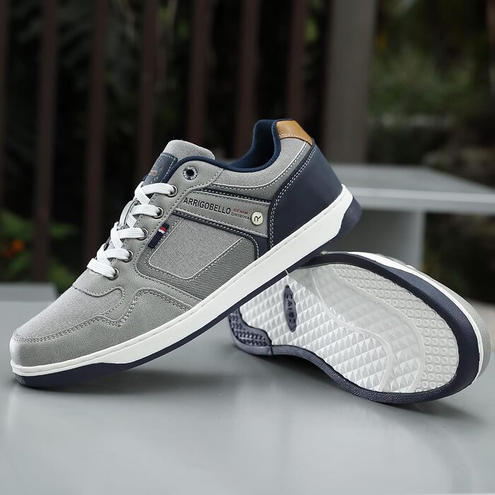ARRIGO BELLO Кросівки для чоловіків: стильні та зручні для прогулянок та спорту. Матеріал: штучна шкіра PU. Розміри 41-46. Сірий колір (Grau004).