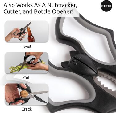 Кухонні ножиці Elizabat від OTOTO – Милі ножиці у вигляді кажана, кухонні аксесуари, кажани, подарунок на Хелловін, кухонні ножиці, помічники на кухні, ножиці, тематичні подарунки