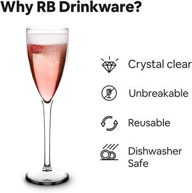 Premium Unbreakable Reusable Red Wine Glasses - 25cl (6 Pack)