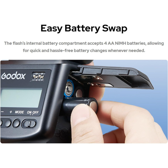 Спалах для камери Godox TT520III, швидка зарядка 1.8с, 400x потужність, сумісний з Canon, Nikon, Panasonic, Olympus, Pentax (без TTL)