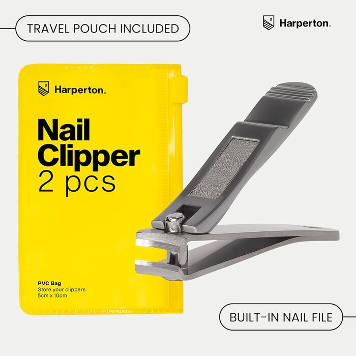 Набір ножиць для нігтів Harperton Klipit (для рук та ніг) з нержавіючої сталі, сріблястий, унісекс