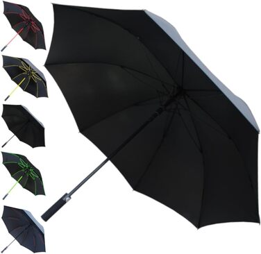 COLLAR AND CUFFS London XL Windproof Golf Umbrella - 154cm Fiberglass Frame - Automatic Open/Close - Red & Black