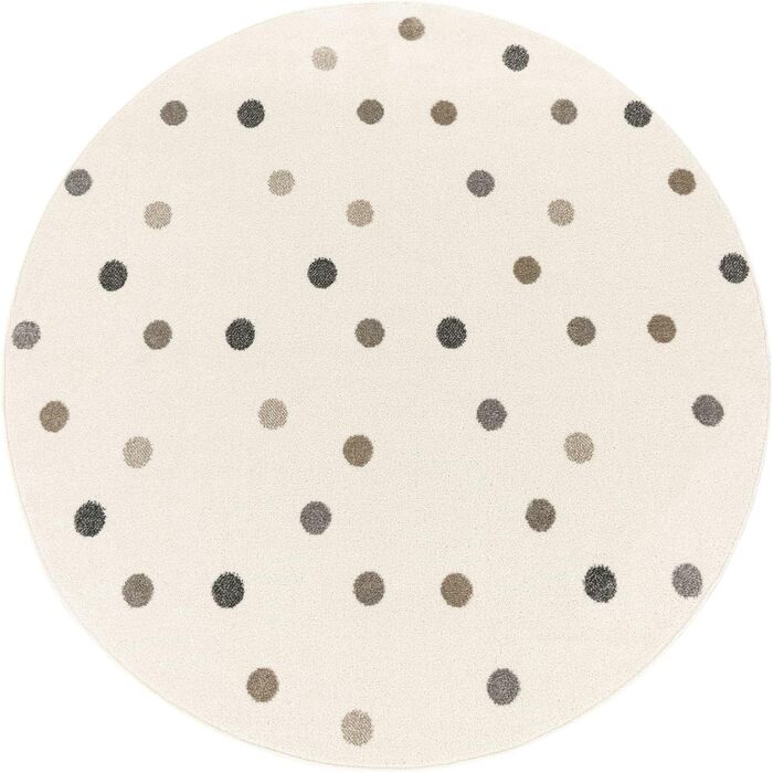 Дитячий килим TT Home для кімнати хлопчика/дівчинки, м'який, сучасний, 120x160 см (круглий, сіро-рожево-бежевий)