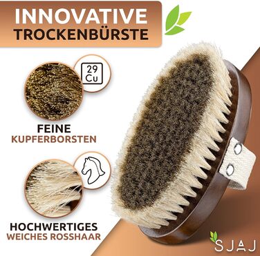SJAJ Energy Brush - The copper brush, also known as a monastery brush, is used as a dry brush and promotes an energetic sense of well-being on the skin, cleansing.