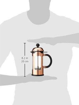 Френч-прес Bodum CHAMBORD, 0,35 л, мідний, скло та нержавіюча сталь, із захистом від проливання