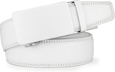 Чоловічий шкіряний ремінь на автоматичній застібці для ділового костюма, ширина 3,5 см, білий, довжина 125 см, підходить для обхвату талії 92-107 см