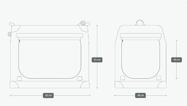 TrendPet TPX-Pro: Легка, складана переноска для собак з алюмінієвим каркасом (60x45x50 см, сіра)