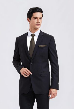 Краватка та нагрудна хустинка Enlision: класичний комплект для весілля та ділових зустрічей (темно-коричневий)