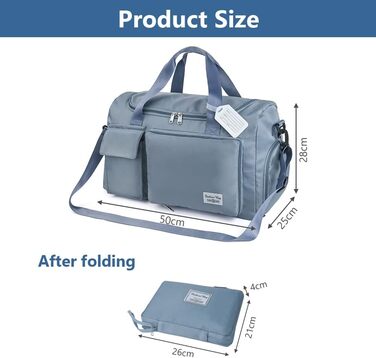 Спортивна сумка Flintronic 35L, водонепроникна, для подорожей та вихідних, блакитна (з багажним жетоном)