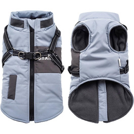 Osleidy Dog Winter Coats, Ware Dog Antel Reflective Dog Clothing Waterproof Puppy Vest for Cold Weather with Dog Harness for Small to Medium Dogs (White, ) (M, Blue)