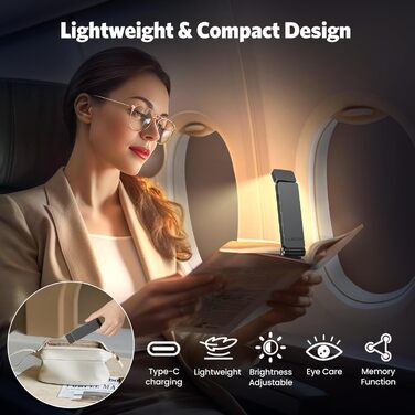 LED лампа для читання Maxtachi - кріплення на книгу, 3 кольори, регулювання яскравості, USB, сірий, для дітей