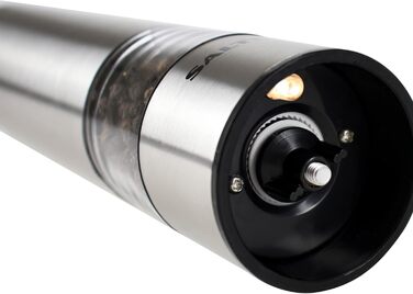 Електричні соляна та перцева млинки Salter 7522 SSTUR15UP з нержавіючої сталі, BPA-free, регулювання помолу, 60г солі/30г перцю, підсвічування